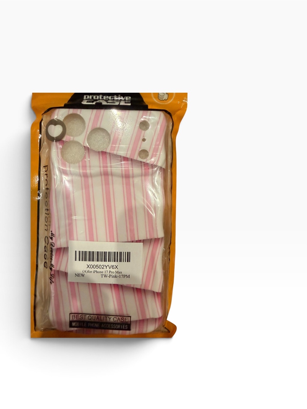 NWT- iPhone 17 pro max- Pink Striped Case- iPhone